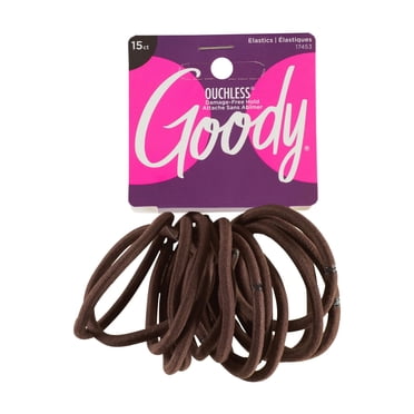 Goody Thick Hair Super Stretch Ouchless Elastics - Marron - 15Ct