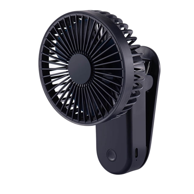 Black Magnetic Clip Fan Usb Rechargeable 3 Wind Levels 90 Degree Rotation Quiet Desktop Portable For Home Bedroom