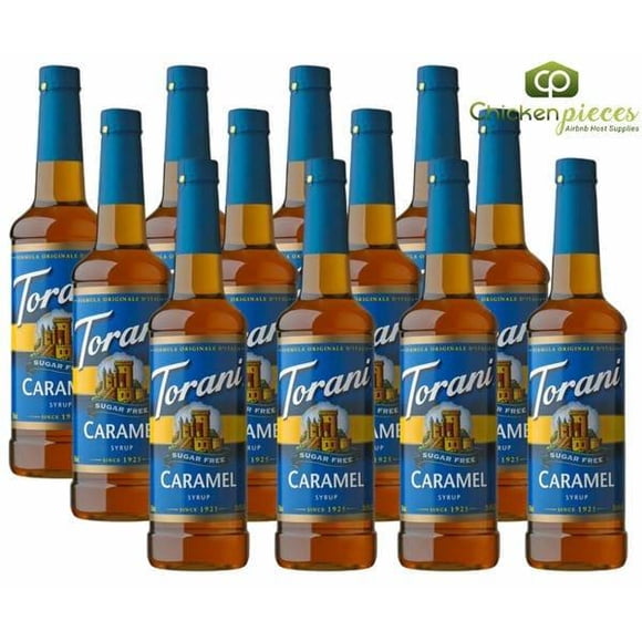Torani Sirop au Caramel Sans Sucre – Douceur Beurrée Grillée et Luxe Sans Calories, Bouteille en Plastique Incassable de 750 ml (25,36 oz)