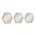 thumbnail image 1 of Kate and Laurel Rhodes Modern Hexagon Wall Mirror Set, 3 Pieces, Gold, Chic Geometric Mirror for Wall, 1 of 7