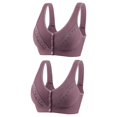 thumbnail image 1 of Plebaso Wireless Front Closure Bras for Women 2 Pack Full Coverage Everyday Bras Push up Comfort Bralettes, 1 of 2