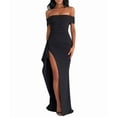 thumbnail image 1 of Off the Shoulder Wedding Guest Dress Bodycon High Split Formal Dress Cocktail Party Prom Long Dresses, 1 of 9