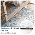 thumbnail image 3 of RUGKING Area Rug 2x3 Indoor Entryway Vintage Blue Print Carpet Distressed Chenille Thin Mat Foldable Non Slip Accent Rug for Kitchen Bathroom, 3 of 6
