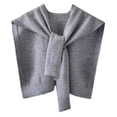 thumbnail image 1 of Skin-Touching Versatile Lady Knitted Thin Shoulder Shawl Fake Lapel Costume, 1 of 1