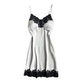 thumbnail image 2 of LSLJS Nuisette en Satin pour Femmes Dames Tenue de Nuit Nuisette Lingerie Aguichant avec Coussinets de Poitrine, Robe de Pyjama pour Femmes, 2 of 3