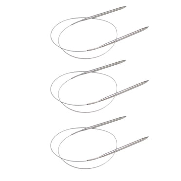 OULII Lot de 1 Aiguilles à Tricoter Rondes pour Fil Acier Inoxydable Aiguilles Circulaires au Crochet Artisans Argent