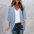 thumbnail image 2 of cfhntfmh 3/4 Length Sleeve Womens Tops Fashion V Neck Loose Printed Cardigans Lounge Buttons down Blouses, 2 of 5