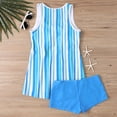 thumbnail image 4 of UPPADA Womens Plus Size Two Piece Tankini Swimsuits Twist Front High Waist V Neck Swimwear Floral Tummy Control Modest Bathing Suits with Bottom Womens Tankini Tummy Control Light Blue,2xl, 4 of 6