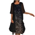 thumbnail image 2 of CHOK Robes pour Mère de la Mariée Ensemble Deux Pièces pour Femmes Robe Midi à Imprimé Floral avec Cardigan en Mousseline de Soie Formelle de Fête Sans Manches Grande Taille Robes d'Invitée de Mariage pour Femmes 2024 Tenue de Villégiature, 2 of 6
