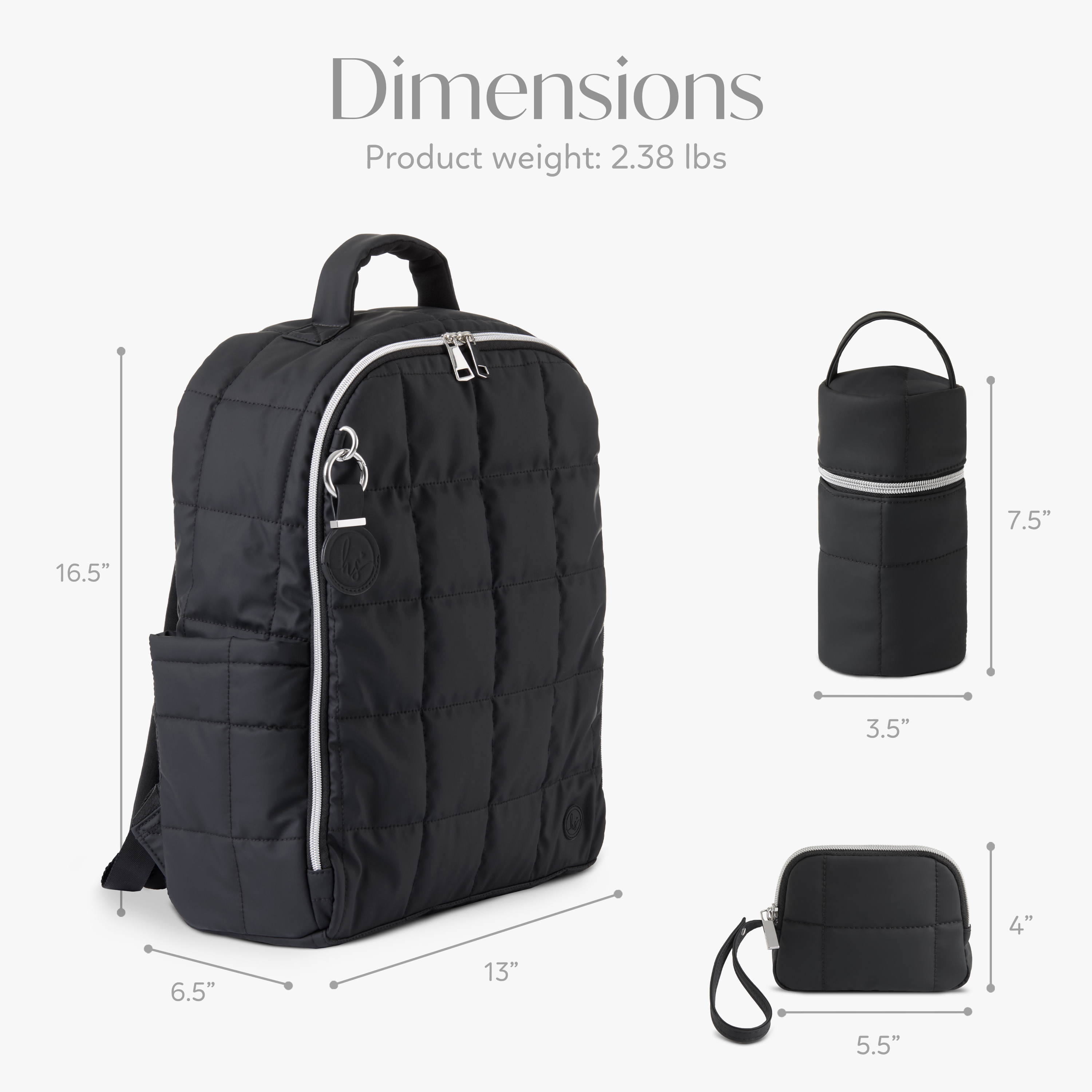 Hannah & Sophia North Backpack Set, Midnight Black