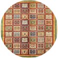 thumbnail image 1 of Ahgly Company Tapis d'Intérieur Ronds Abstraits Jaunes Abstraits pour Aire, 4 Pieds Rond, 1 of 6