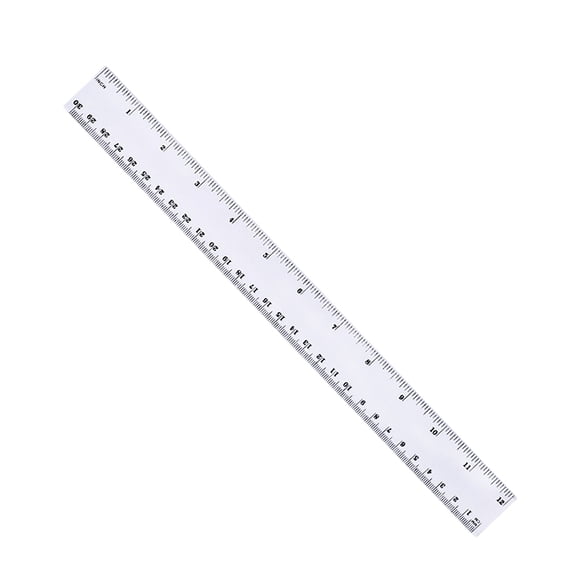 30cm 12 Inch Transparent Clear Ruler with Measurement Scales for School and Use