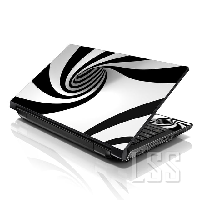 LSS Laptop Skin Sticker With 2 Wrist Pads Fits 17" To 19" Tornado Swirl Pattern