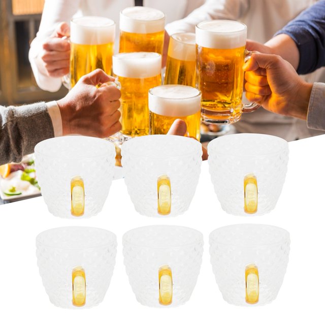 Water Cup, High Transparency Glass Cup, 6Pcs/Set Ergonomic Handle High Hardness For Offices Hotels Homes