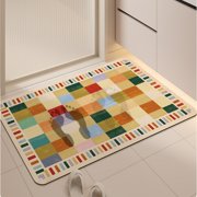 Danhjin Polyester Carpet Absorbent Bathroom Bath Mat Shower Rug Drying Bath Mats Kitchen Entrance Doormats Home Floormat Bathtub Carpet Bathroom Rugs