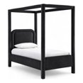 thumbnail image 1 of Meridian Furniture Salina Lit Simple Rembourré en Velours Noir, 1 of 11
