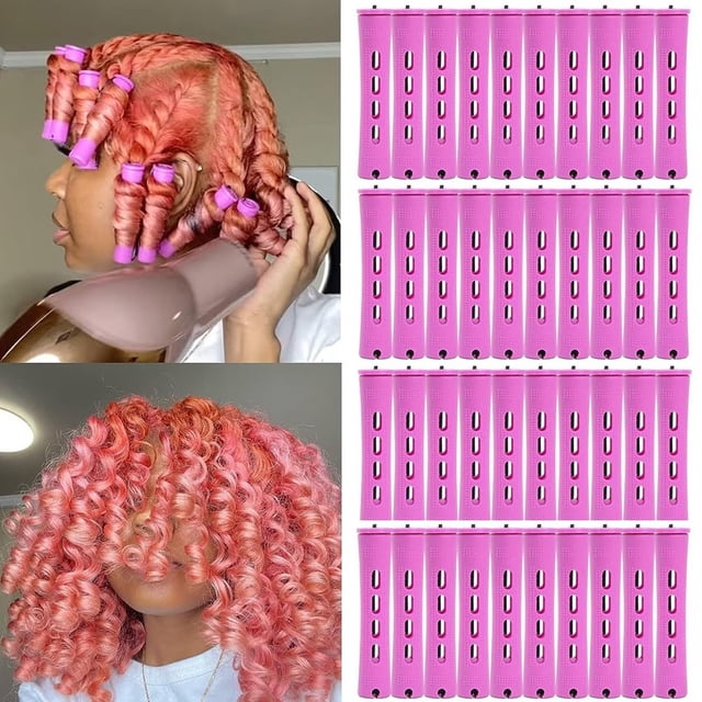 CUITING 40 Pcs Perm Rods for Natural Hair Cold Wave Rods Hair Rollers for Women Hair Roller Curler Perm Rods for Long Medium Short Hair Plastic Cold Wave Rods Hairdressing Styling Tool O