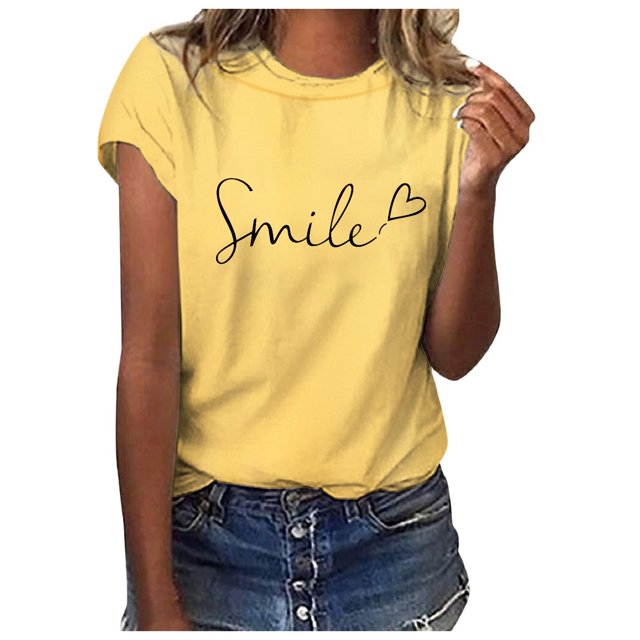 Mode de Printemps T-Shirt Décontracté à Col Roulé pour Femme Ensemble pour Femmes Imprimé Floral Manches Courtes T-Shirts pour Femmes T-Shirt Blouse Haut