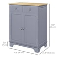 thumbnail image 3 of HOMCOM Kitchen Cabinet, Sideboard Floor Cupboard with Drawers, Grey, 3 of 10