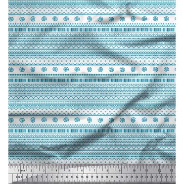 Soimoi Blue Heavy Canvas Fabric African Tribal Fabric Prints By Yard 58 Inch Wide