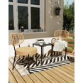 thumbnail image 3 of 3-Piece All-Weather Wicker Bistro Set,2 Rattan Chairs + Tempered-Glass Table, Compact Outdoor Dining Furniture for Garden, Backyard, Balcony & Apartment, 3 of 7