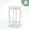 thumbnail image 3 of Gymax Table d'Appoint Ronde à 2 Niveaux Étroite pour Canapé, Table de Chevet Latérale avec Tablette de Rangement et Pieds en Bois, 3 of 8