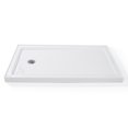 thumbnail image 2 of Kojooin Shower Base with Left Stainless Steel Drain, Rectangular Acrylic Shower Pan with Slip Resistant Textured Surface, 2 of 8