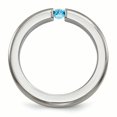 thumbnail image 2 of Edward Mirell Titanium Brushed Blue Topaz 4mm Band Size 10, 2 of 4