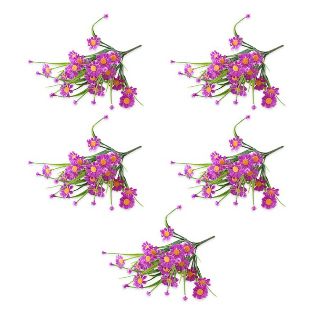 VONKY 5pack/lot Add Beauty To Home With Artificial Daisies Low Maintenance Brick red 5Set