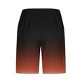thumbnail image 3 of RKSTN Mens Swim Trunks Gradient Print Novel Extra Plus Size Elastic Waistband Drawstring Comfortable Summer Beach Breathable Vacation Shorts with Pockets, 3 of 4