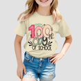 thumbnail image 2 of FhsagQ le 7 Juillet Mode Enfants Décontractée Imprimé Col Rond Ample Manches Courtes T-Shirt Haut Filles Printemps le 7 Juillet T-Shirts Taille 8-10 Moins de 20 Beige 3-4 Ans, 2 of 4