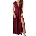 thumbnail image 2 of UPPADA Robe à Col Rond pour Femmes, Couleur Unie, Robes d'Invitée de Mariage, Ceinture, Cocktail, Fête, Tenue de Travail, Coupe Ajustée, Robe Crayon, Robes Midi Décontractées, Aubaines, 2 of 8
