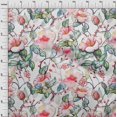 thumbnail image 4 of oneOone Viscose Chiffon Red Fabric Florals Craft Projects Decor Fabric Printed By The Yard 42 Inch Wide, 4 of 4