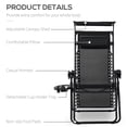 thumbnail image 4 of Outsunny Foldable Lounge Chair with Canopy Shade, Side Tray, Cup Holder, 4 of 10