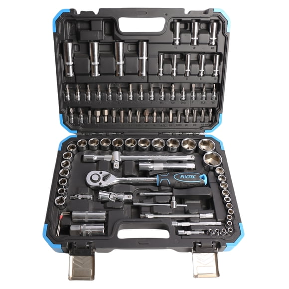 Fixtec 94-Piece Mechanics Tool Set with 1/2 and 1/4-Inch Drive Ratchet and Sockets, FHST2094