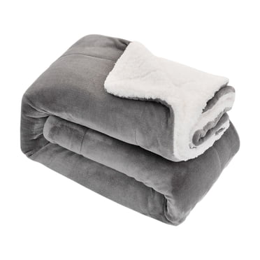 Couverture Double Épaisse en Flanelle Laine d'Agneau 63x51 Po Couverture de Loisir Cadeau