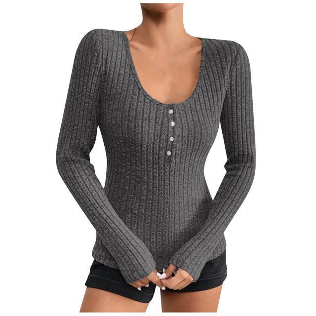 AherBiu Crop Tops for Women Ribbed Flare Long Sleeve Square Neck Slim Tight Basic Spring Shirt Blouse
