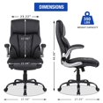 thumbnail image 2 of Office Chair, Adjustable Swivel Chair with PU Leather, High-Back Lumbar Support, Flip-Up Armrests for Home, Office - GD-9335, 2 of 5