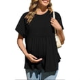 thumbnail image 1 of Weiqiqre Hauts de Printemps pour Femmes Chemises de Maternité Manches Courtes Col Rond Tuniques Hauts Décontractés Babydoll Blouses de Printemps Été Vêtements, 1 of 8