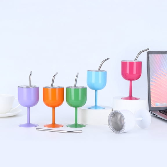 Gobelet en Acier Inoxydable de 4 Oz, Gobelet Thermique Compact avec Paille et Couvercle, Gobelet à Vin Polyvalent pour Cocktails et Café