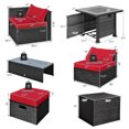 thumbnail image 3 of Gymax Ensemble de Meubles 9 Pcs avec Table de Foyer 32 Pieds' Foyer au Propane Carré 50 000 BTU pour Patio Rouge, 3 of 7