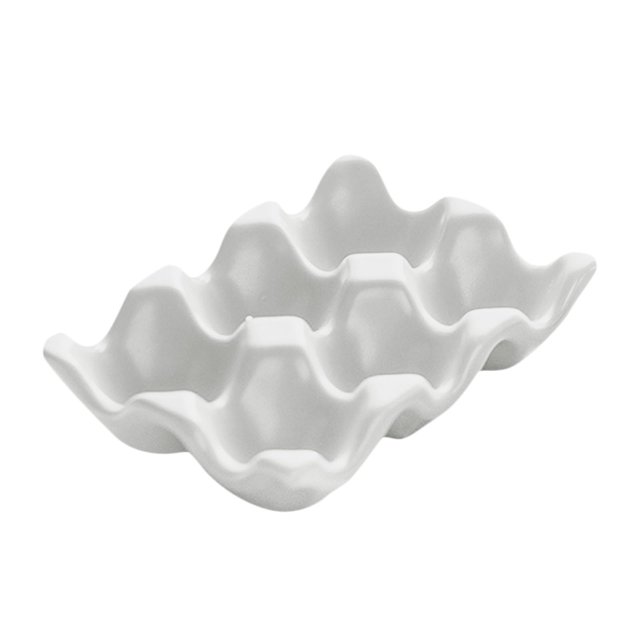 Porte-œufs à 6 Trous, Rangement pour Œufs, pour Comptoir de Cuisine, Blanc