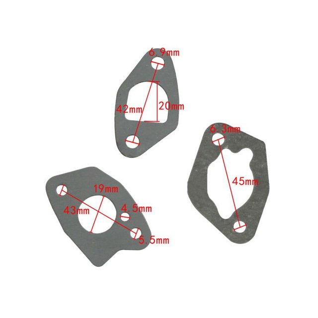Bgsha 3pcs Set Carburetor Carb Paper Gasket for GX160 GX168 GX200 Engine