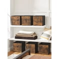 thumbnail image 3 of SONGMICS Storage Cubes, Set of 6 Storage Bins with Handles, Foldable Oxford Fabric and Non-Woven Fabric Storage Boxes, 11.8 x 11.8 x 11.8 Inches, Rustic Brown and Black URFB102B01, 3 of 4