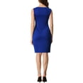 thumbnail image 3 of INSPIRE CHIC Robe Fourreau pour Femme Sans Manches à Encolure Bateau Robe de Bureau TG Bleu, 3 of 6