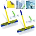 thumbnail image 1 of 2026 New Scratch-Free & Streak-Free Squeegee 5-Piece Set for Glass Cleaning, Recyclable Silicone Window Squeegee Kit, 3 in 1 Glass Cleaning Tool with Rotatable Rubber & Microfiber Scrubber (Blue*2), 1 of 7