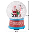 thumbnail image 3 of Boule à neige-4,5"-Rudolph et Père Noël avec panneau du pôle Nord-Rudolph, 3 of 3