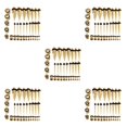 thumbnail image 2 of Transemion 36 Pieces Ear Gauges Stretching Kit Expanders 14G-00G Plugs Gold 36 Pcs 5Set, 2 of 6