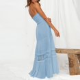 thumbnail image 5 of Cathalem Robe Longue Moulante d'Été pour Femme, Plage, Fête, Fluide, Longue, Bleu G, 5 of 5