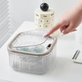 thumbnail image 2 of SLYNSHome Mini Desktop Trash Can Press Lid Organizer for Tidy Desk Storage - White - S, 2 of 7